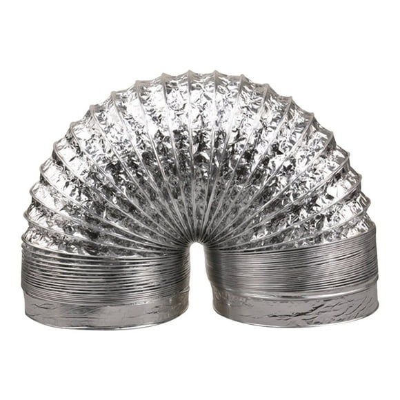 1.5m Aluminum Foil Duct Hose Flex Air Intake Pipe Ventilation Fan Exhaust Vent Hose for HVAC Ventilation (Silver)