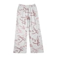 thumbnail image 4 of Valentine's Day Womens Flannel Pajama Pants Fluffy Plush Heart Print Lounge Sleep Pants Cozy Elastic Waist Winter Fuzzy Pajama Bottoms, 4 of 6