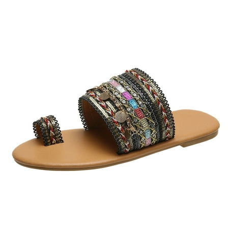 

zuwimk Sandals For Women Dressy Summer Women s Glitter Strappy Wrapped Wedge Heel Platform Sandals Black