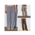 thumbnail image 4 of Aojekbee Women Wide-Leg Pants Stripe/Zebra Pattern/Leopard Print Drawstring Elastic Waist Trousers Spring Summer Casual Sweatpants, 4 of 9