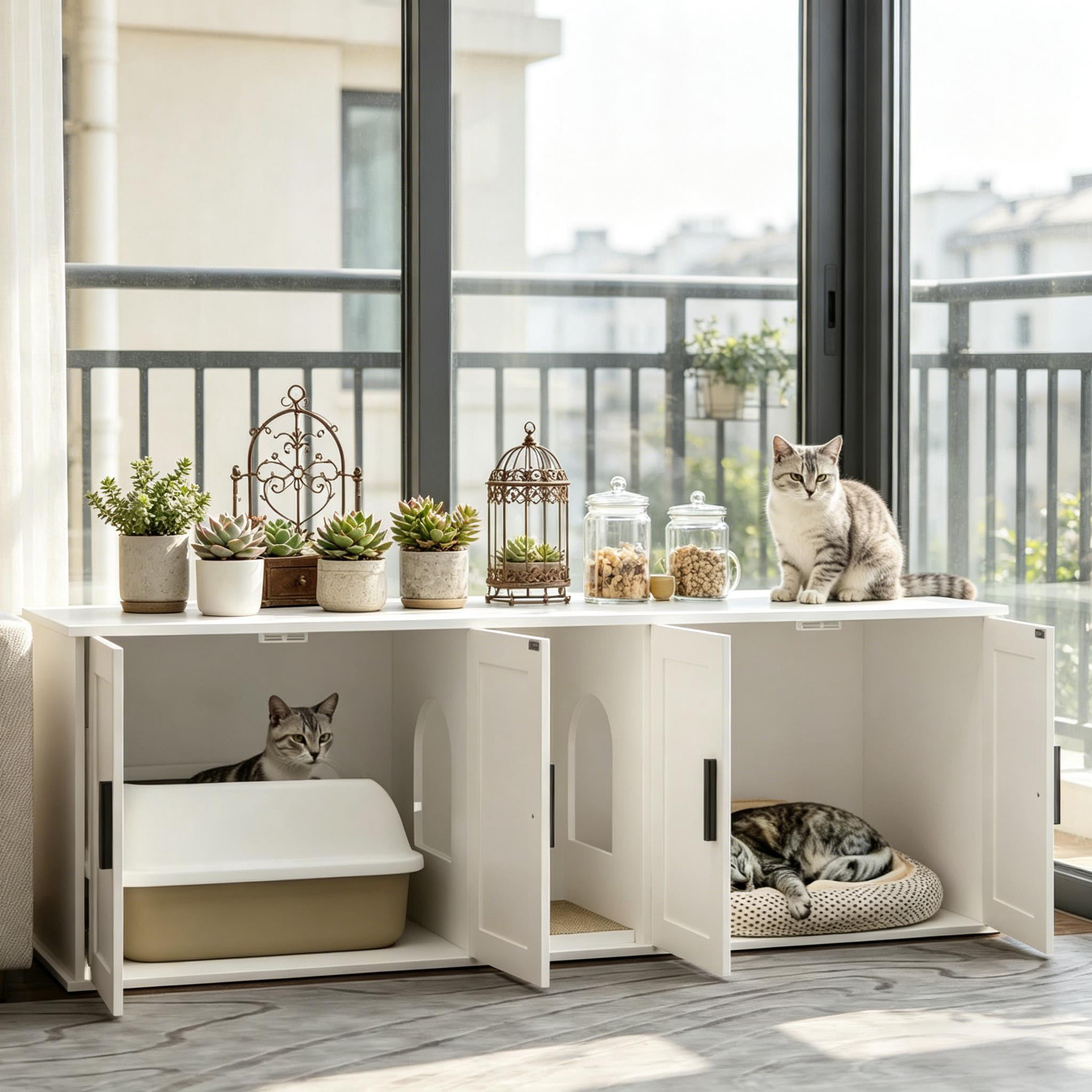 Cat litter Box Furniture,Cat Litter Box Enclosure,Hidden Litter Box Furniture