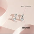 thumbnail image 4 of CZ Heart Solitaire Simulated Diamond Earrings Screw Back - Sterling Silver, 4 of 7