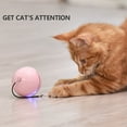 thumbnail image 4 of Graflsoa USB Rechargeable Smart Cat Toy with Multicolor LED Lights, Auto-Direction Change, Feather & Bell Attachments, Durable ABS Material, White, 4 of 6