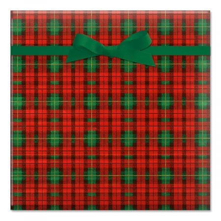 - Old World Plaid Foil Christmas Rolled Gift Wrap - 38 sq. ft. of metallic wrap