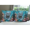 thumbnail image 2 of Ambesonne Nautical Throw Pillow Cover Pack of 4, Diver Cat in the Ocean, 4 Pcs-26" x 16", Turquoise Multicolor, 2 of 5