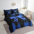 thumbnail image 5 of Feelyou Fashion Blue Bow Bedding Comforter Set 7-Piece, Sequin Print King Bedding Sets, Princess Style Bed Sheets, Ultra Soft Room Decoration, 5 of 7
