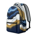 thumbnail image 2 of Blue Gold Marble Backpack for School,Cute School Bag,Schoolbag with Adjustable Shoulder Straps & Padded Back,15.3"x11"x7.1".﻿, 2 of 6