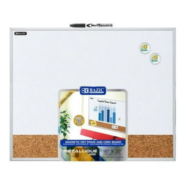 16 x 20 in. Aluminum Framed Magnetic Dry Erase & Cork Combo Board