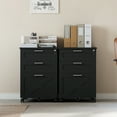 thumbnail image 4 of 3 Drawer Mobile File Cabinet with Lock, Under Desk Wooden Filing Cabinets for Home Office Organizer Letters/Legal/A4, 4 of 9