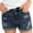 Dark Blue, variant on Babysbule Womens Jeans Women Fashion Solid Denim Shorts Pokets Hole Casual Zipper Fringe Jeans Pants