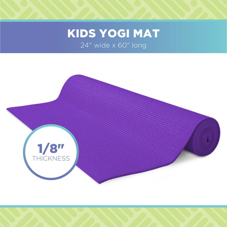 Bean Products Kids Yoga Mats with Thickness 3mm x 60L”x 24W” - Non Skid,  Non Slip, Eco Friendly