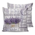 thumbnail image 7 of Outdoor Throw Pillow Cover Garden Purple Lavender Flowers Waterproof Cushion Covers 2 Pack Vintage Postcard Wood Grain Pillow Cases Home Decoration for Patio Garden Couch Sofa, 7 of 7