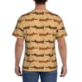 thumbnail image 3 of Bixox Men's Dachshund Dog Puppy Printed Short Sleeve Skinny Athletic T-Shirt, 3 of 6