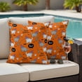 thumbnail image 4 of Orange Halloween Outdoor Waterproof Pillow Covers, Cat Bat Ghost Pumpkins Decorative Square Throw Pillowcase Sofa Cushion Sham for Patio/Couch/Chair, 20"x20" 2 Pack, 4 of 8