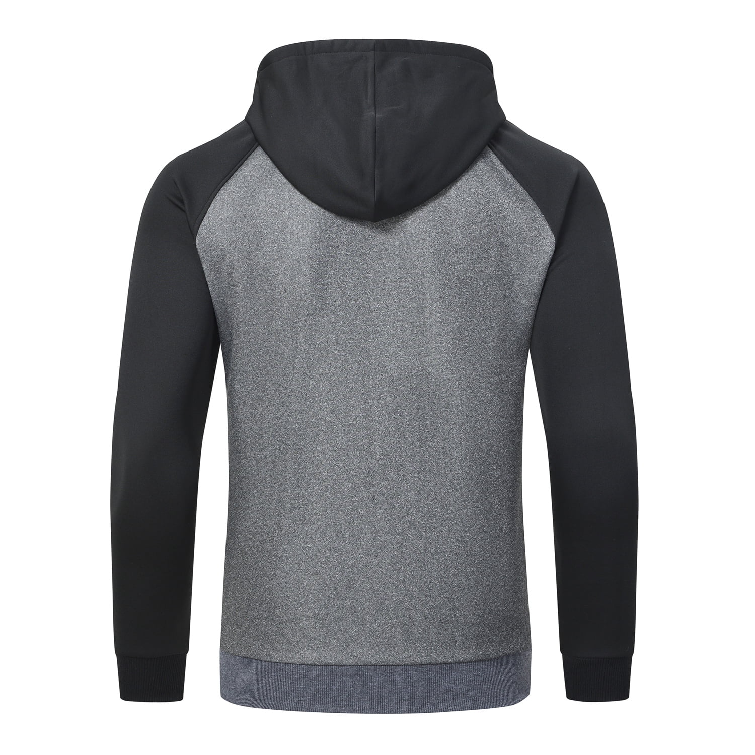 Weilanxin Men's Color Block Pullover Fleece Hoodie Casual Hooded Sweatshirts Tops Full Zip Jacket with Pocket Athletic Hoodies For Men Black Contrast Dark Grey M