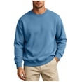 thumbnail image 3 of RongHuan Mens Sweatshirt Crewneck Long Sleeve Sweatshirts Soft Fall Winter Pullover Tops, 3 of 7