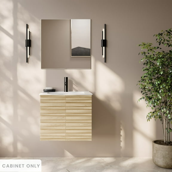 Cascade 24" Wall-Mounted Bathroom Vanity Cabinet without Top in Natural Oak