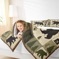 thumbnail image 5 of Homewish Woodland Animal Bear Bedding Comforter Set,Rustic Farmhouse Cabin Twin Comforter Sets,Green Beige Bedding Set For Men Women,Super Cozy Room Decor Reversible,2pcs, 5 of 9