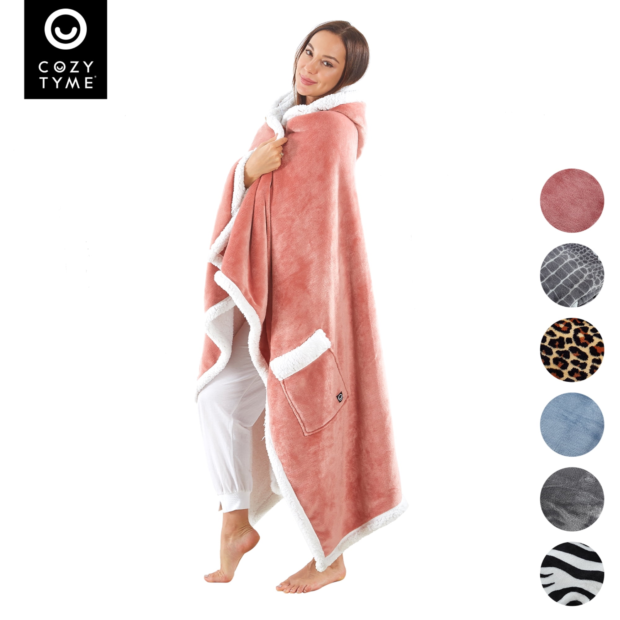 Hooded Blankets Cozy Blanket Sweatshirt Solid Plush, Serenity by Lena
