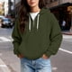 thumbnail image 5 of Ounisa Womens Hoodies Casual Long Sleeve Drawstring Waffle Pullover Tops Loose Hooded Sweatshirt with Pocket, 5 of 8