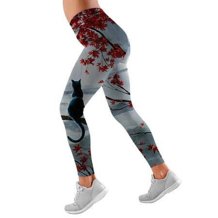 

vbnergoie Women High Waist Sports Leggings Long Sports Trousers Vintage Ethnic Print Trousers Tights Yoga Pants Stretch Training Trousers Maternity Yoga Pants Hot Yoga Pants for Women High Waist