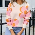 thumbnail image 2 of Levmjia Womens Sweater Casual Long Sleeve Round Neck Floral Print Head Pullover Soft Acrylic Top For Fall Autumn And Winter Daily Wear, 2 of 8