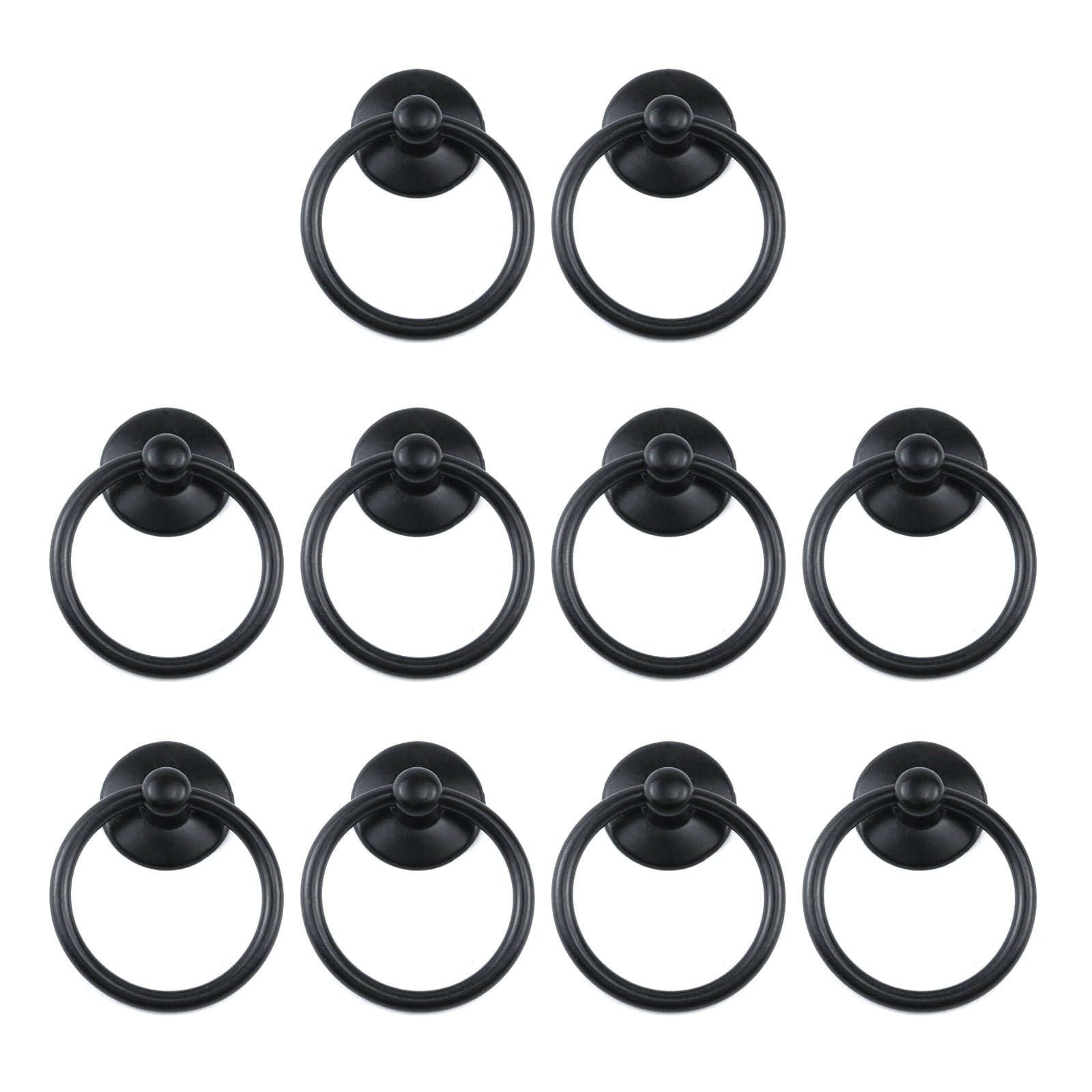 LC LICTOP 10pcs Round Ring Pull Handles Single Hole Knobs for Cupboard
