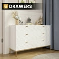 thumbnail image 5 of Boyel Living 6 Drawer Dresser Cabinet, Modern Nightstand Accent Storage Cabinet with Drawers for Living Room Bedroom Closet (White), 5 of 6