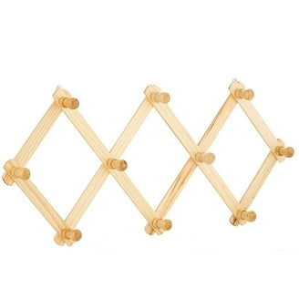 Spectrum Diversified Wall-Mounted 7 Peg Wood Hook Rack, Hat