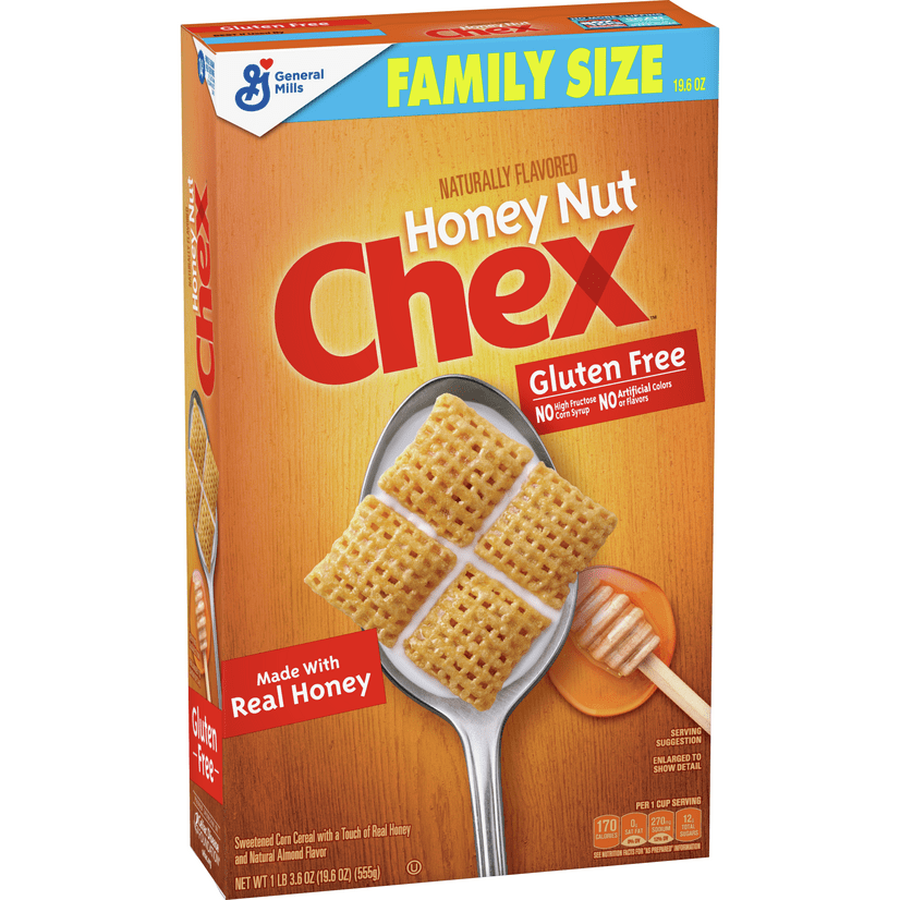 Honey Nut Chex Breakfast Cereal, Gluten Free, 19.6 oz