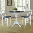 thumbnail image 3 of 36 in Wood Counter Height Dining Table with 2 Stools in White/Heather Gray, 3 of 4