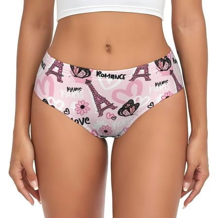 Womens Underwear - Butterfly Tower pink No Show Seamless Underwear for Women  Kawaii Soft Stretch Women s Panties  Hipster Ladies Panties Bikini Underwear Briefs