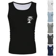 thumbnail image 6 of Men's Tank Tops Fashion Men's Tank Top Summer Sleeveless Top Breathable Comfortable Coconut Tree Small Pattern Seaside Vacation Casual Style, 6 of 6
