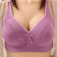 thumbnail image 2 of Harpily 2025 Bra Comfort Bras For Women Full Coverage Underwire Button Front Closure Cotton Bra Soft Wireless Underwear Plus Size, 2 of 9