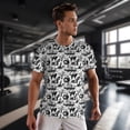 thumbnail image 3 of Wukai Black White Halloween Print Men's Short-Sleeved Mesh T-Shirt,Quick-Dry Short Sleeve Workout T-Shirt-Medium, 3 of 8
