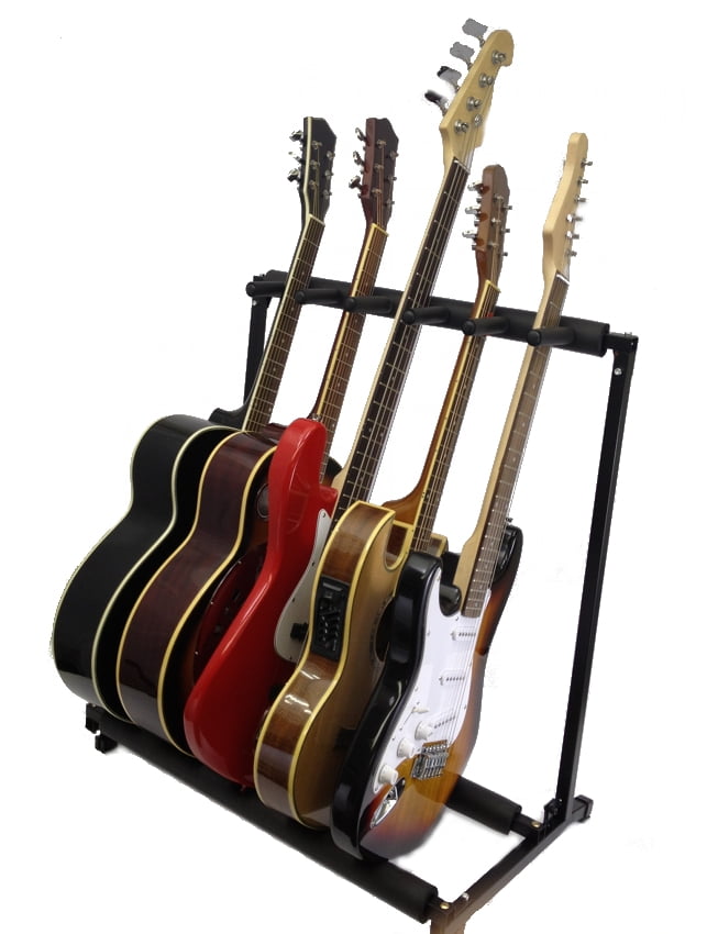 3 Holder Guitar Stand Multi-Guitar Display Rack Folding Stand Band Stage Bass Acoustic Guitar Black 