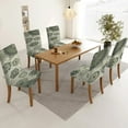thumbnail image 4 of Grey Distress Flowers Dining Chair Covers Vintage Boho Stretch Chair Covers for Dining Room Set of 4,Abstrat Geometric Dining Chair Slipcover Washable Removable for Kitchen,Hotel,Restaurant, 4 of 5