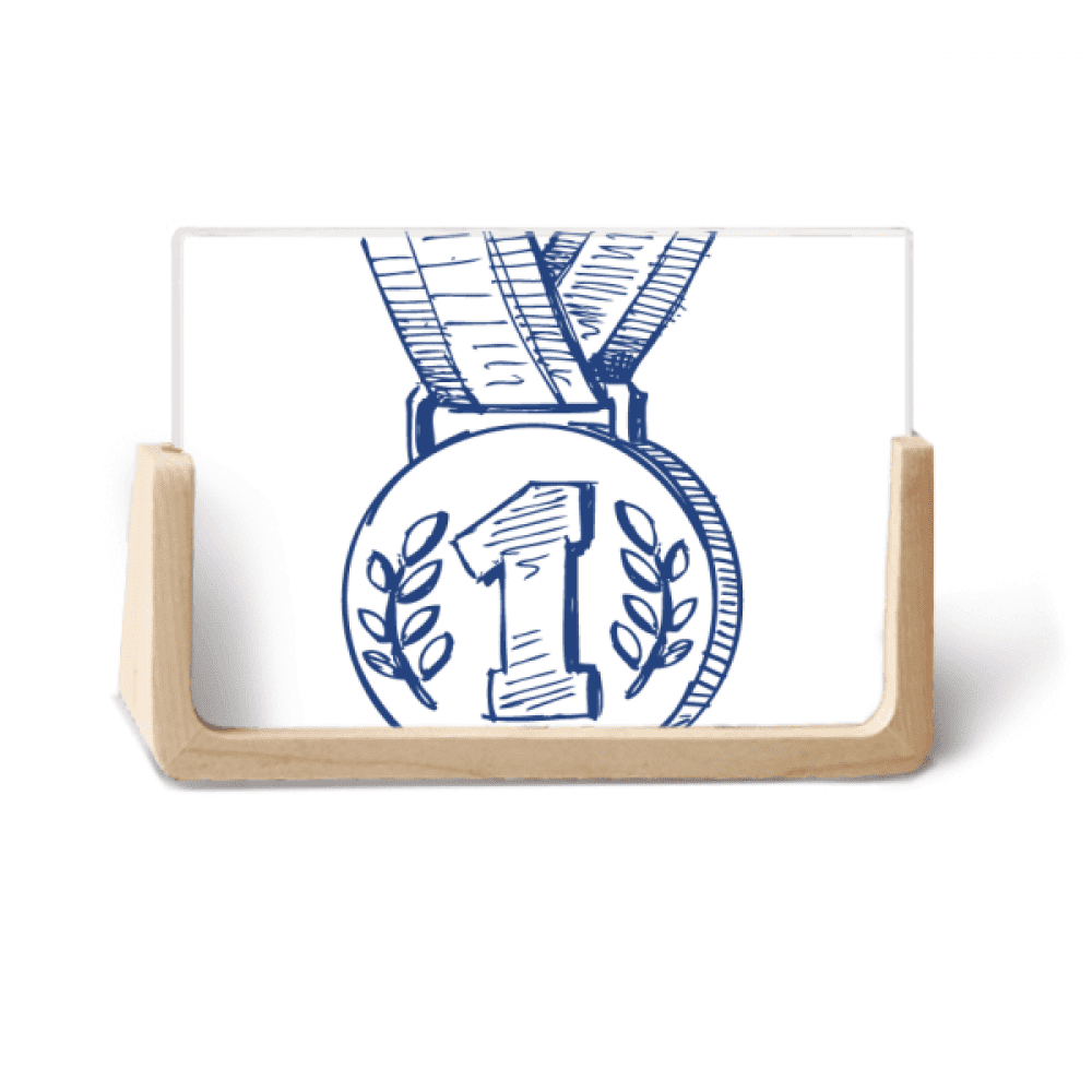 Blue Football Championship Medal Photo Wooden Photo Frame Tabletop