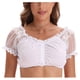 thumbnail image 2 of Camisas de Mujer Fiudx Blusas Sexys de Color Sólido para Mujer Manga Corta con Cuello en V, 2 of 3