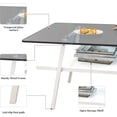 thumbnail image 3 of BISHE Rectangle Coffee Table, Tempered Glass Tabletop with Black Metal Legs, Modern Table for Living Room , Transparent Glass, 3 of 12