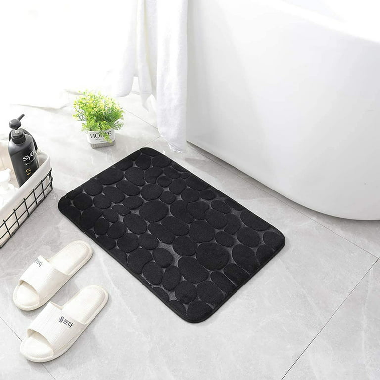 Buganda Memory Foam Bath Mats Soft Absorbent Bathroom Rugs 20 inch x 32 inch, Black, Size: 20 x 32