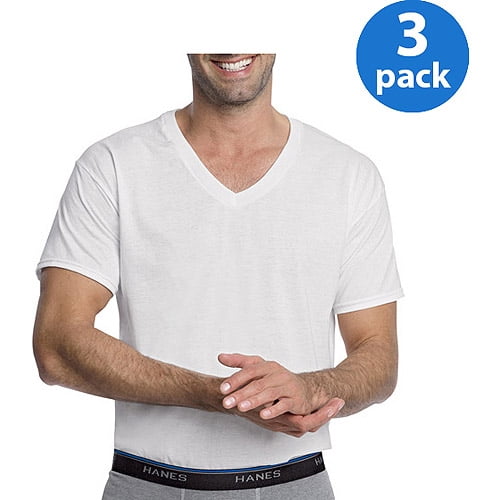 Hanes Mens Deep V Neck T Shirts