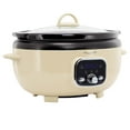 thumbnail image 4 of MegaChef 6.5 Quart Oval Electric Digital Slow Cooker in Cream with Black Pot, 4 of 6