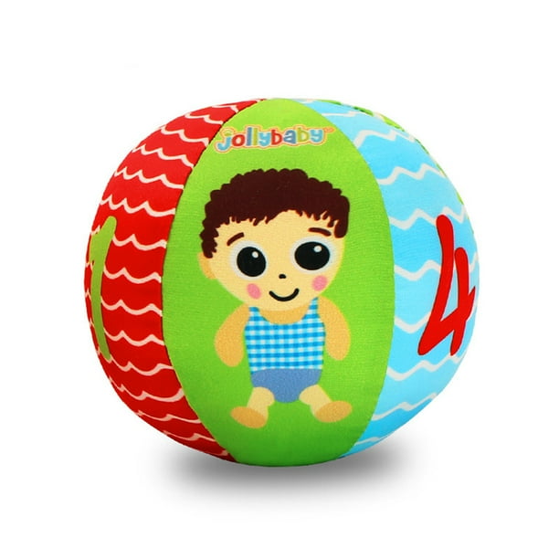 Pelota de peluche suave para agarrar a mano infantil Pelotas de juguetes educativos coloridos para bebés con campana para juegos en interiores y exteriores