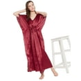 thumbnail image 3 of Gypsie Blu Satin Silk Kaftan for Women Sleepwear Maxi Dress Adjustable Nightgown Plus Size Kimono Sleeve Ladies Caftan Online, 3 of 7