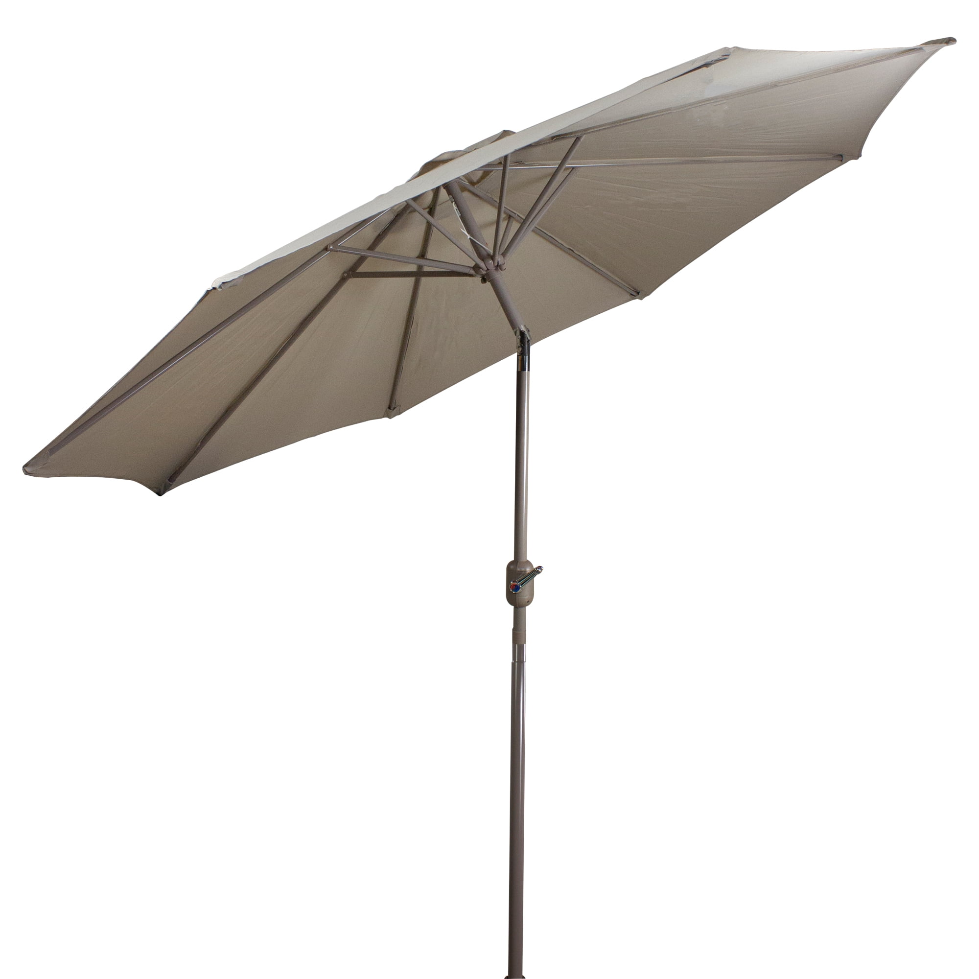 9ft Outdoor Patio Market Umbrella with Hand Crank and Tilt Taupe
