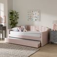 thumbnail image 6 of Baxton Studio Lennon Modern Engineered Wood with Trundle Daybed, Twin, Pink, 6 of 10