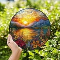 thumbnail image 4 of Mountain Range Stained Glass Suncatcher Ornament, Nature Suncatcher For Window Hanging, Stained Glass Window Decor, Mother's day Home Decor, 4 of 6