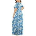 thumbnail image 6 of Xysaqa Women's Plus Size Maxi Dresses, Loose Floral Print Wedding Guest Dress Short Sleeve Casual Party Long Dress with Pockets 3X 4X 5X Summer Savings, 6 of 6
