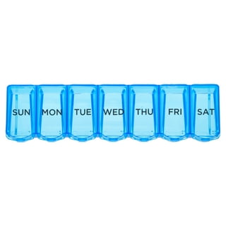  Medication Tracker and Reminder, Take-n-Slide Reusable Pill  Trackers, Attach to Your Bottle (NOT Included) Week-at-a-Glance View Pill  Organizer Alternative, 7 Day Multi Dose, Blue & White 2 Pack : Health 